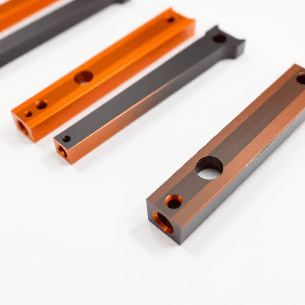 Finished anodized rails with precision holes