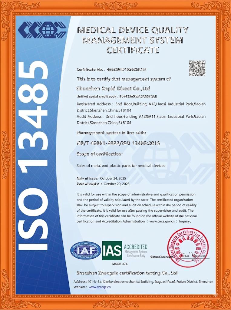 ISO 13485:2016 Medical Devices Certificate